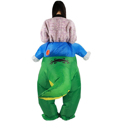 Teens Riding T Rex Costume Halloween Blow up Tyrannosaurus rex, Triceratops, Spinosaurus, Stegosaurus, Velociraptor, T Rex Costume - ChildAngle