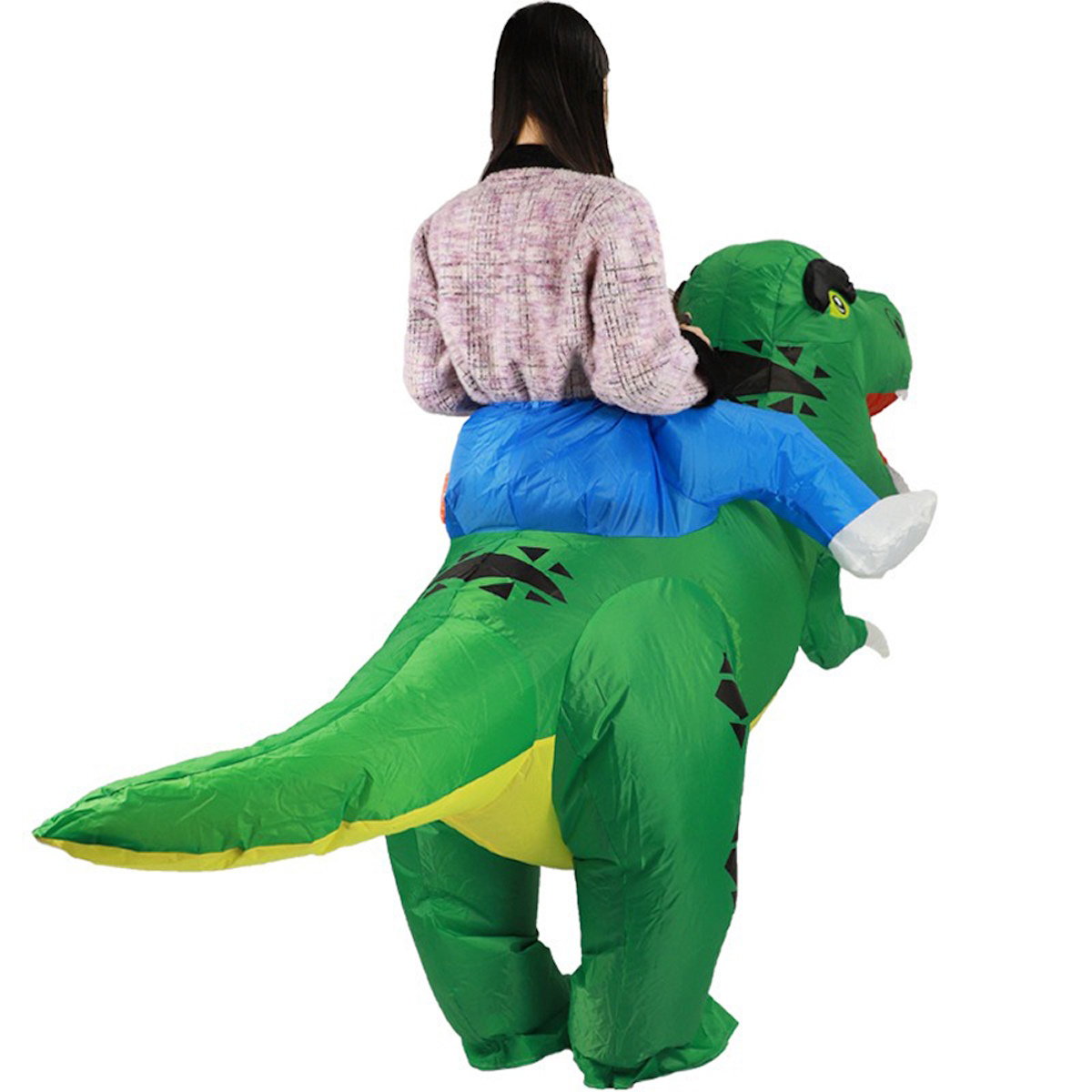 Teens Riding T Rex Costume Halloween Blow up Tyrannosaurus rex, Triceratops, Spinosaurus, Stegosaurus, Velociraptor, T Rex Costume - ChildAngle