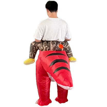 Teens Riding T Rex Costume Halloween Blow up Tyrannosaurus rex, Triceratops, Spinosaurus, Stegosaurus, Velociraptor, T Rex Costume - ChildAngle