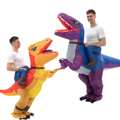 Teens Riding T Rex Costume Halloween Blow up Tyrannosaurus rex, Triceratops, Spinosaurus, Stegosaurus, Velociraptor, T Rex Costume - ChildAngle