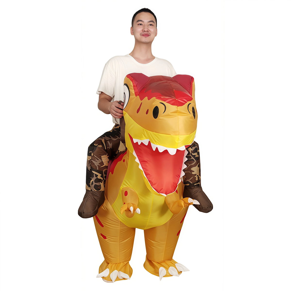 Teens Riding T Rex Costume Halloween Blow up Tyrannosaurus rex, Triceratops, Spinosaurus, Stegosaurus, Velociraptor, T Rex Costume - ChildAngle