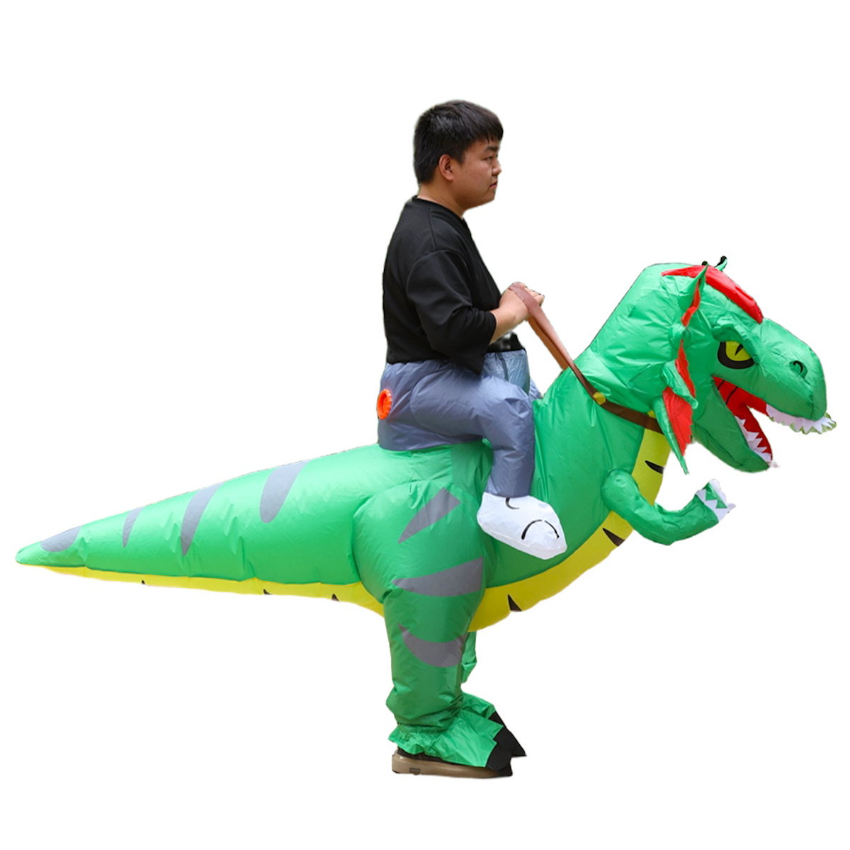 Teens Riding T Rex Costume Halloween Blow up Tyrannosaurus rex, Triceratops, Spinosaurus, Stegosaurus, Velociraptor, T Rex Costume - ChildAngle