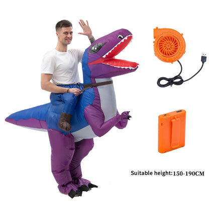 Teens Riding T Rex Costume Halloween Blow up Tyrannosaurus rex, Triceratops, Spinosaurus, Stegosaurus, Velociraptor, T Rex Costume - ChildAngle