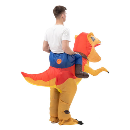 Teens Riding T Rex Costume Halloween Blow up Tyrannosaurus rex, Triceratops, Spinosaurus, Stegosaurus, Velociraptor, T Rex Costume - ChildAngle