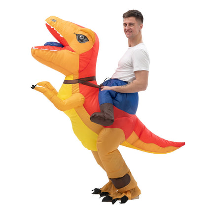 Teens Riding T Rex Costume Halloween Blow up Tyrannosaurus rex, Triceratops, Spinosaurus, Stegosaurus, Velociraptor, T Rex Costume - ChildAngle