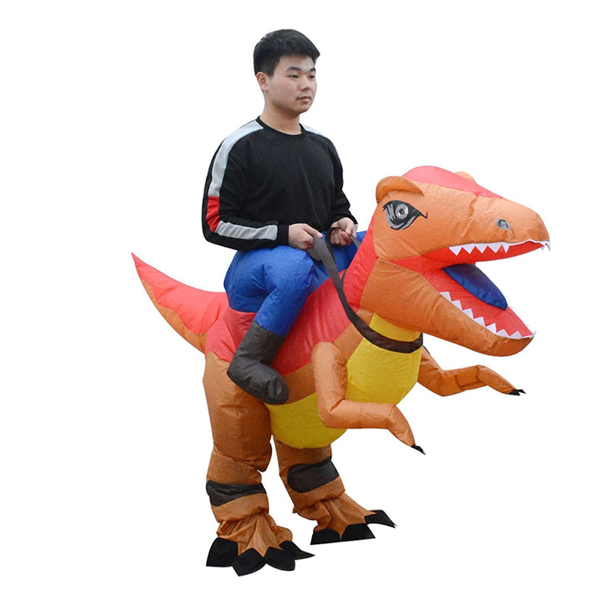 Teens Riding T Rex Costume Halloween Blow up Tyrannosaurus rex, Triceratops, Spinosaurus, Stegosaurus, Velociraptor, T Rex Costume - ChildAngle