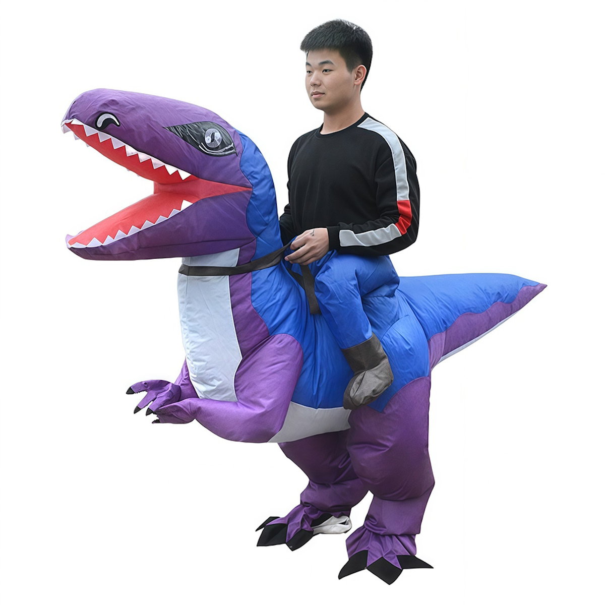 Teens Riding T Rex Costume Halloween Blow up Tyrannosaurus rex, Triceratops, Spinosaurus, Stegosaurus, Velociraptor, T Rex Costume - ChildAngle