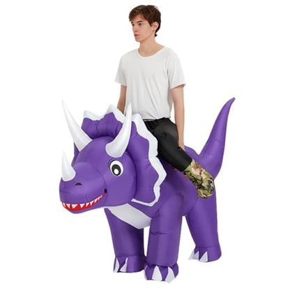 Teens Riding T Rex Costume Halloween Blow up Tyrannosaurus rex, Triceratops, Spinosaurus, Stegosaurus, Velociraptor, T Rex Costume - ChildAngle