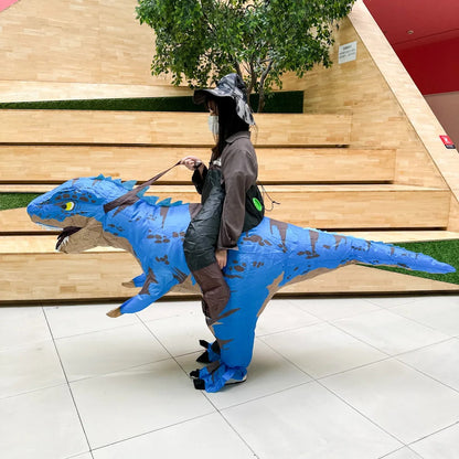Teens Riding T Rex Costume Halloween Blow up Tyrannosaurus rex, Triceratops, Spinosaurus, Stegosaurus, Velociraptor, T Rex Costume - ChildAngle
