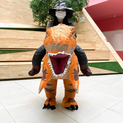 Teens Riding T Rex Costume Halloween Blow up Tyrannosaurus rex, Triceratops, Spinosaurus, Stegosaurus, Velociraptor, T Rex Costume - ChildAngle