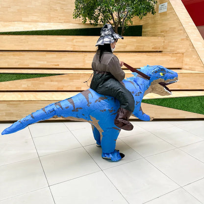 Teens Riding T Rex Costume Halloween Blow up Tyrannosaurus rex, Triceratops, Spinosaurus, Stegosaurus, Velociraptor, T Rex Costume - ChildAngle