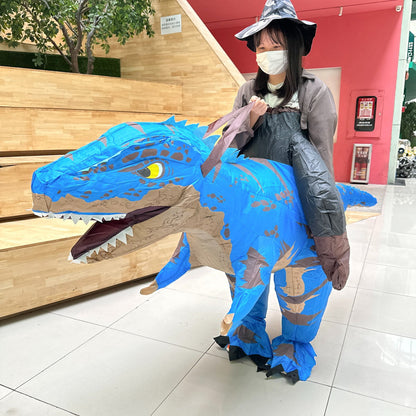 Teens Riding T Rex Costume Halloween Blow up Tyrannosaurus rex, Triceratops, Spinosaurus, Stegosaurus, Velociraptor, T Rex Costume - ChildAngle