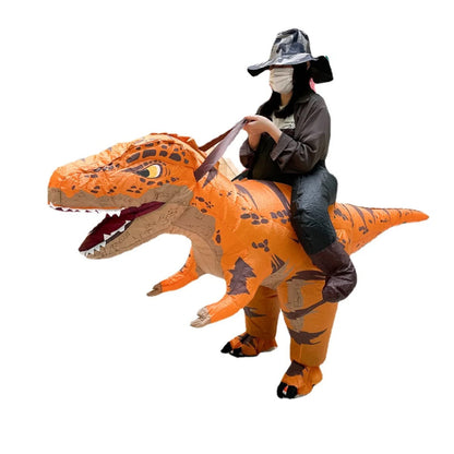 Teens Riding T Rex Costume Halloween Blow up Tyrannosaurus rex, Triceratops, Spinosaurus, Stegosaurus, Velociraptor, T Rex Costume - ChildAngle