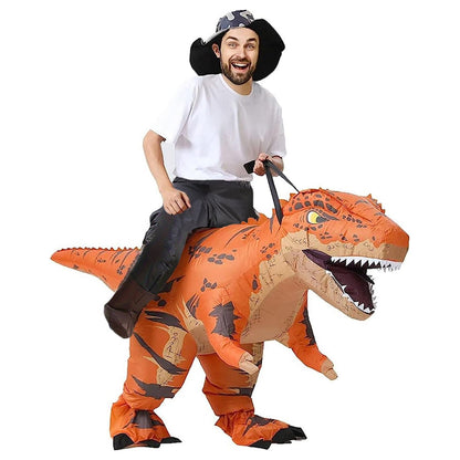 Teens Riding T Rex Costume Halloween Blow up Tyrannosaurus rex, Triceratops, Spinosaurus, Stegosaurus, Velociraptor, T Rex Costume - ChildAngle