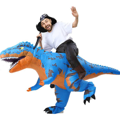 Teens Riding T Rex Costume Halloween Blow up Tyrannosaurus rex, Triceratops, Spinosaurus, Stegosaurus, Velociraptor, T Rex Costume - ChildAngle