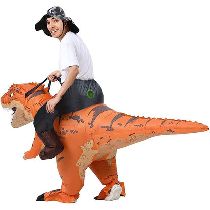 Teens Riding T Rex Costume Halloween Blow up Tyrannosaurus rex, Triceratops, Spinosaurus, Stegosaurus, Velociraptor, T Rex Costume - ChildAngle