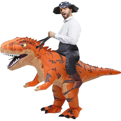 Teens Riding T Rex Costume Halloween Blow up Tyrannosaurus rex, Triceratops, Spinosaurus, Stegosaurus, Velociraptor, T Rex Costume - ChildAngle