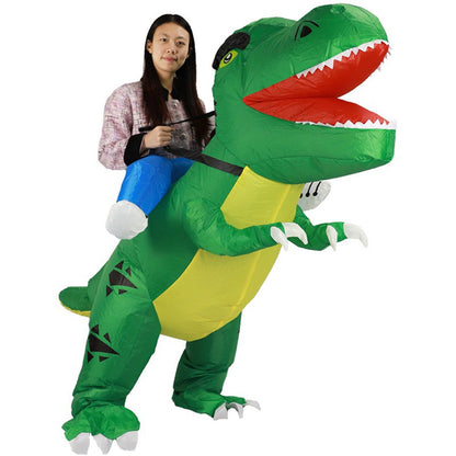 Teens Riding T Rex Costume Halloween Blow up Tyrannosaurus rex, Triceratops, Spinosaurus, Stegosaurus, Velociraptor, T Rex Costume - ChildAngle
