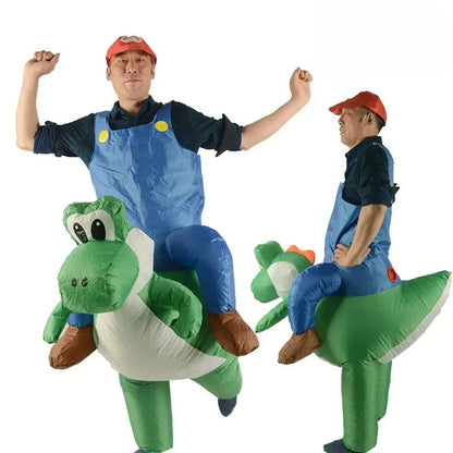 Teens Inflatable Mario Riding Yoshi Costume - ChildAngle