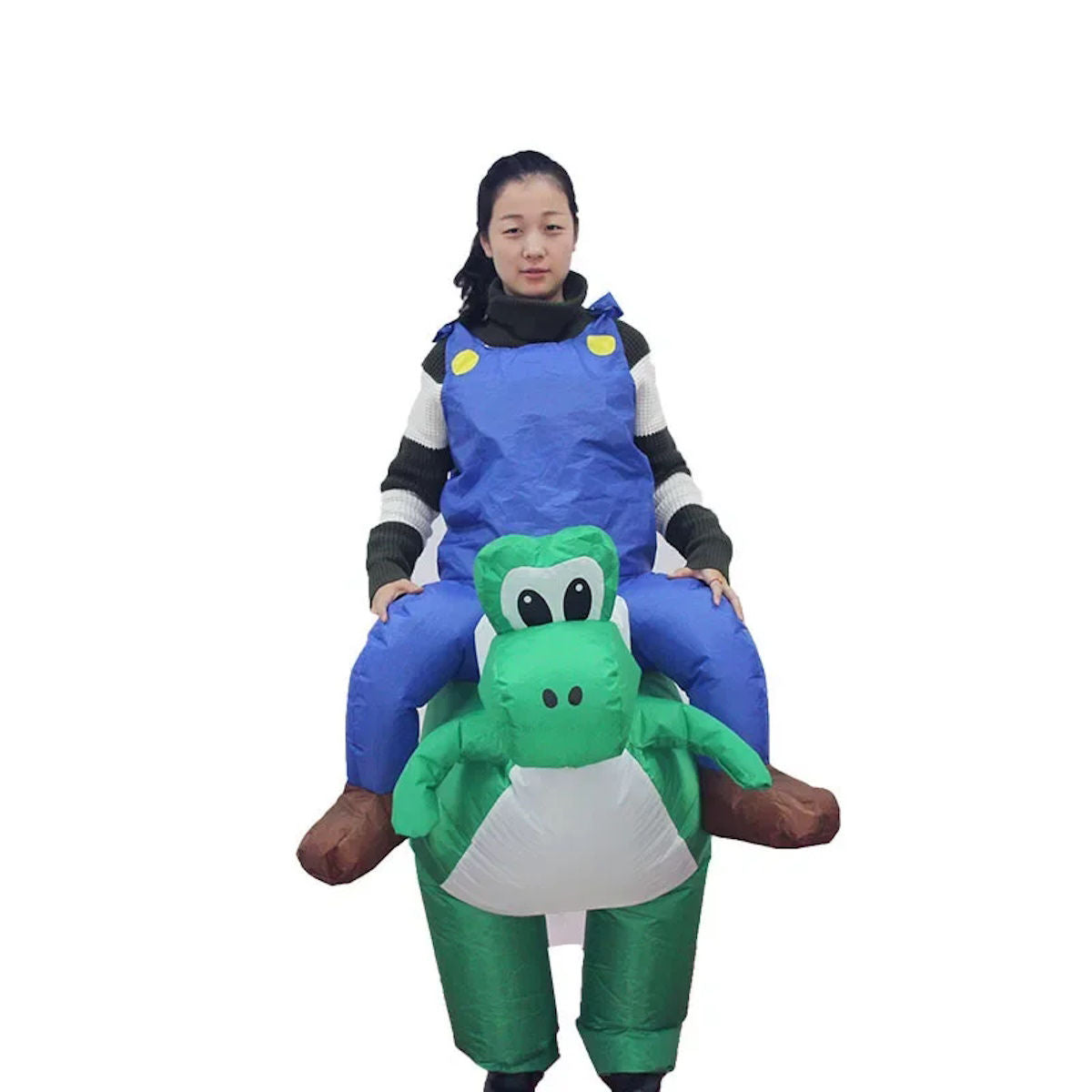 Teens Inflatable Mario Riding Yoshi Costume - ChildAngle