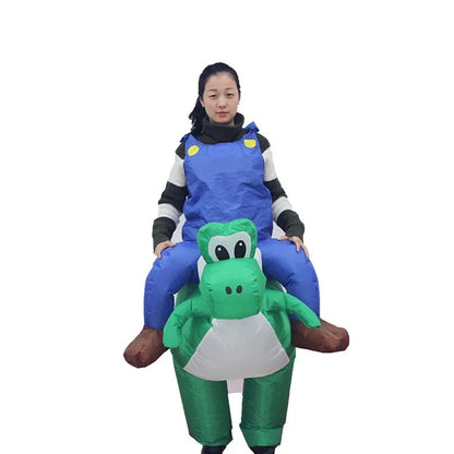Teens Inflatable Mario Riding Yoshi Costume - ChildAngle