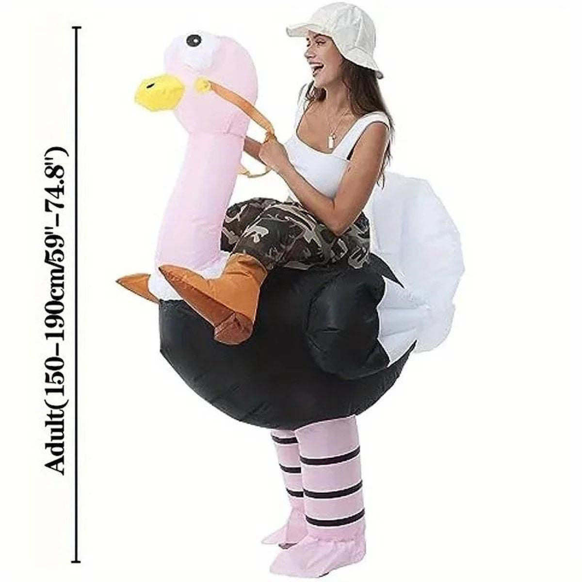 Teens Inflatable Ostrich Riding Rider Costume - ChildAngle
