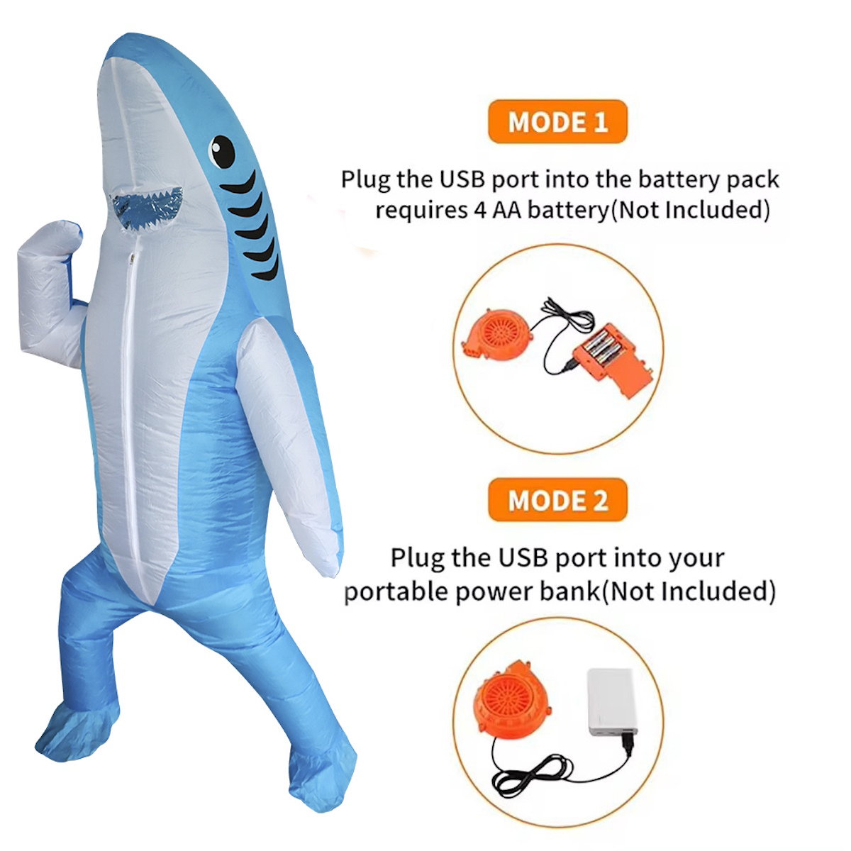 Teens and Adults Inflatable Shark Costumes - ChildAngle