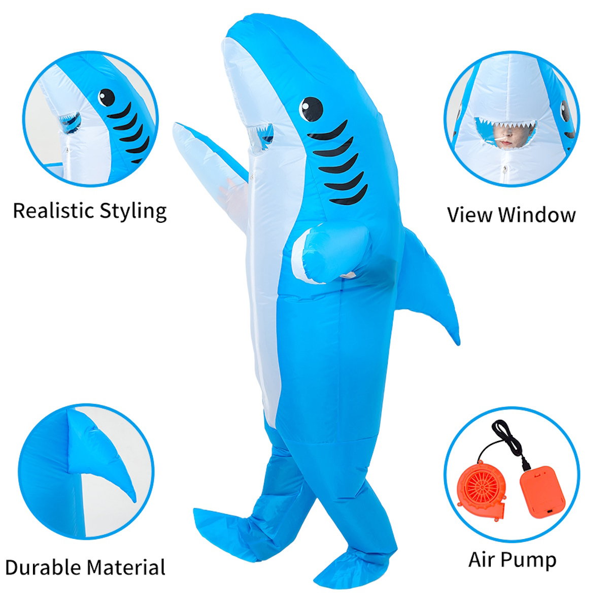 Teens and Adults Inflatable Shark Costumes - ChildAngle