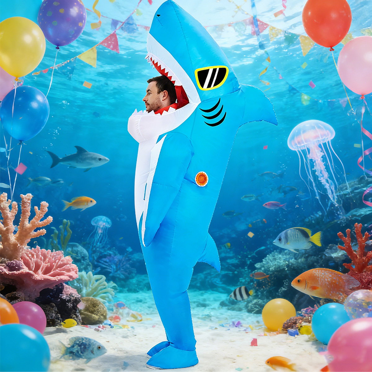 Teens and Adults Inflatable Shark Costumes - ChildAngle
