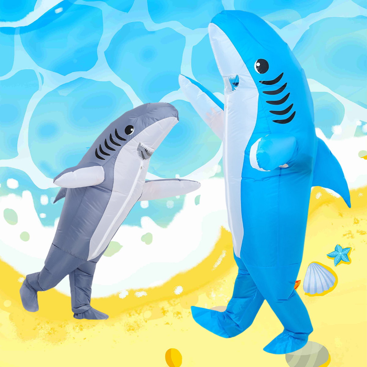 Teens and Adults Inflatable Shark Costumes - ChildAngle