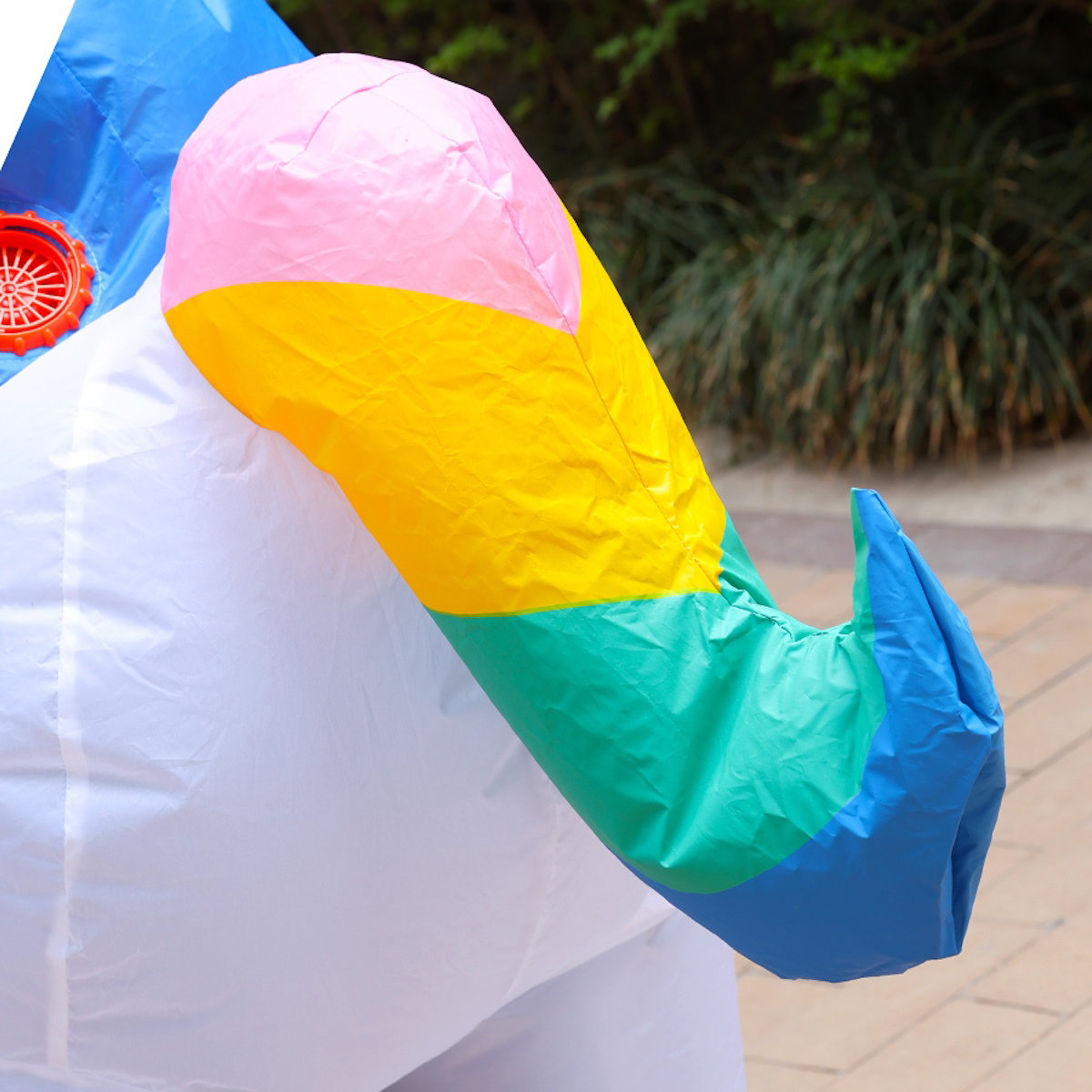 Teens Riding Inflatable Unicorn Costumes - ChildAngle