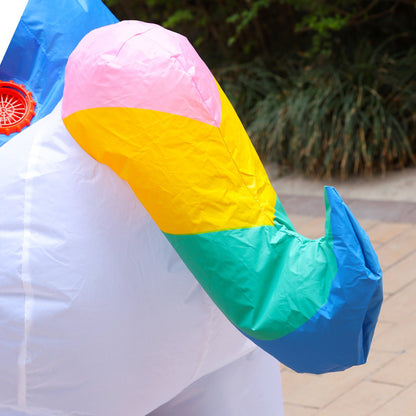 Teens Riding Inflatable Unicorn Costumes - ChildAngle