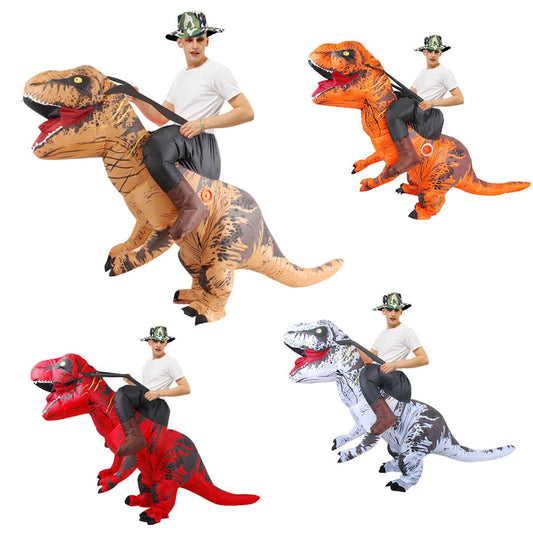 Teens Riding T Rex Costume Halloween Blow up Costume - ChildAngle