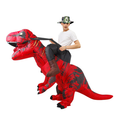 Teens Riding T Rex Costume Halloween Blow up Costume - ChildAngle