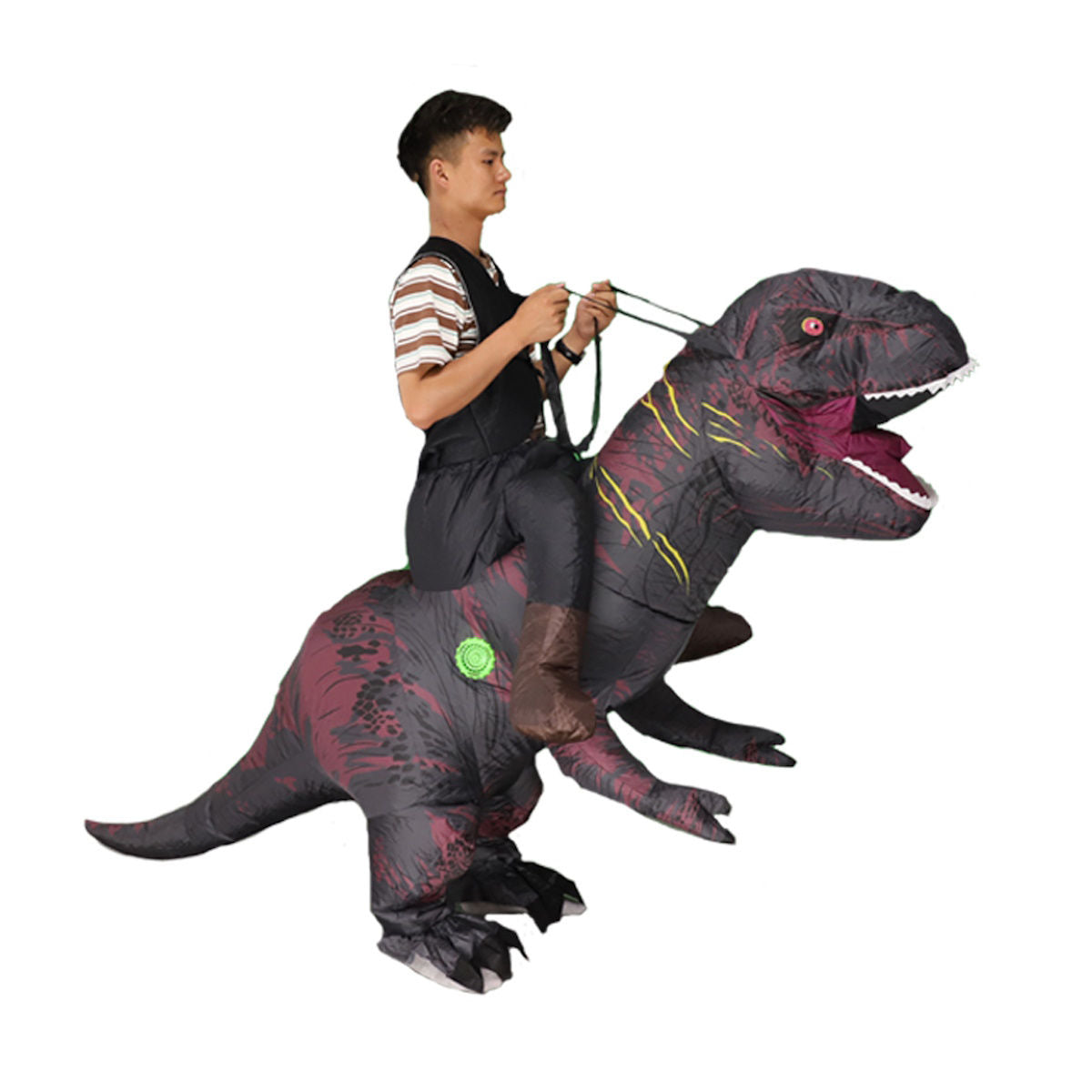 Teens Riding T Rex Costume Halloween Blow up Costume - ChildAngle