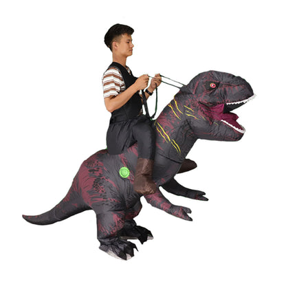 Teens Riding T Rex Costume Halloween Blow up Costume - ChildAngle
