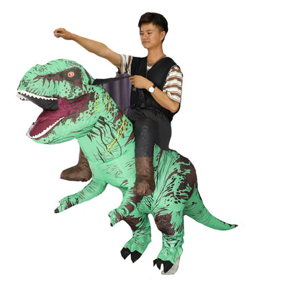 Teens Riding T Rex Costume Halloween Blow up Costume - ChildAngle