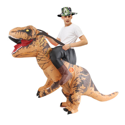 Teens Riding T Rex Costume Halloween Blow up Costume - ChildAngle