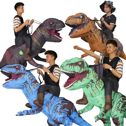 Teens Riding T Rex Costume Halloween Blow up Costume - ChildAngle