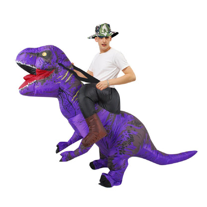 Teens Riding T Rex Costume Halloween Blow up Costume - ChildAngle
