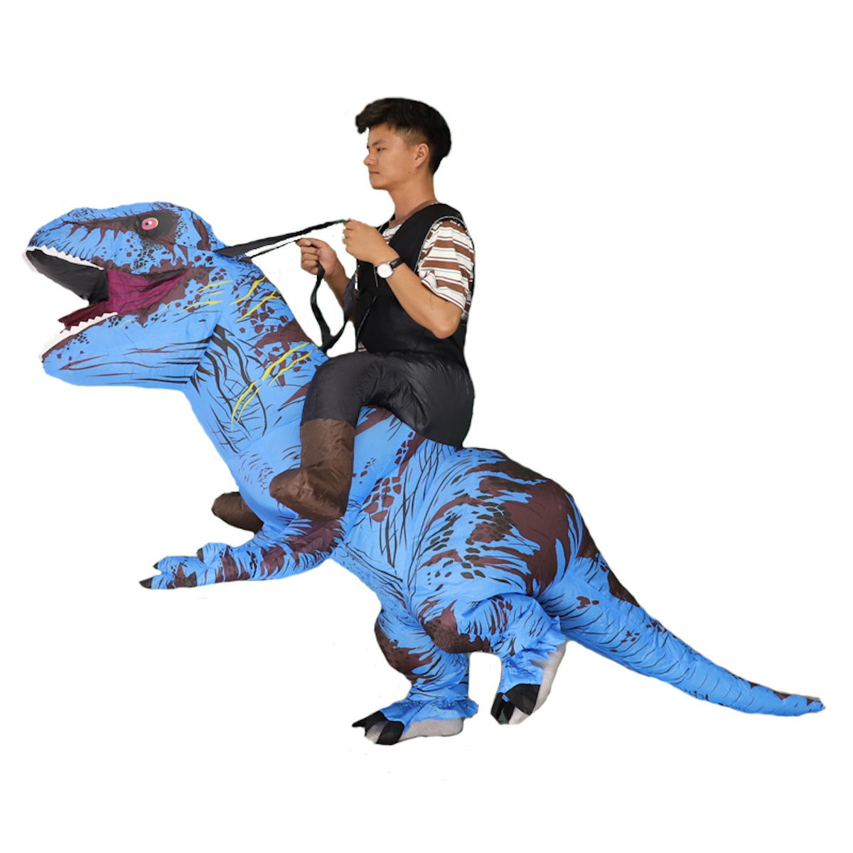 Teens Riding T Rex Costume Halloween Blow up Costume - ChildAngle