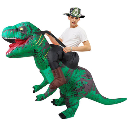 Teens Riding T Rex Costume Halloween Blow up Costume - ChildAngle