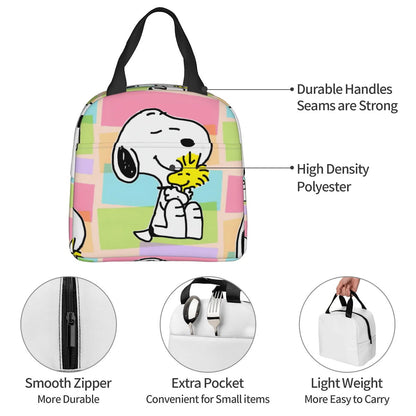 Snoopy Lunch Bag Portable Tote Large Capacity Lunch Bag - ChildAngle