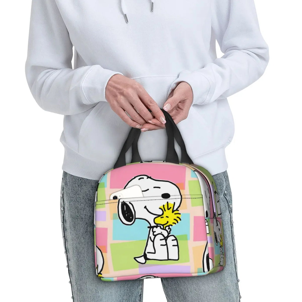Snoopy Lunch Bag Portable Tote Large Capacity Lunch Bag - ChildAngle