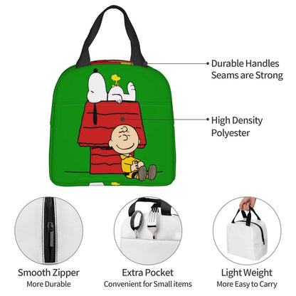 Snoopy Lunch Bag Portable Tote Large Capacity Lunch Bag - ChildAngle
