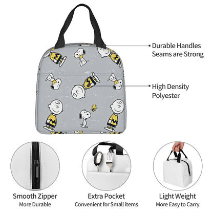Snoopy Lunch Bag Portable Tote Large Capacity Lunch Bag - ChildAngle