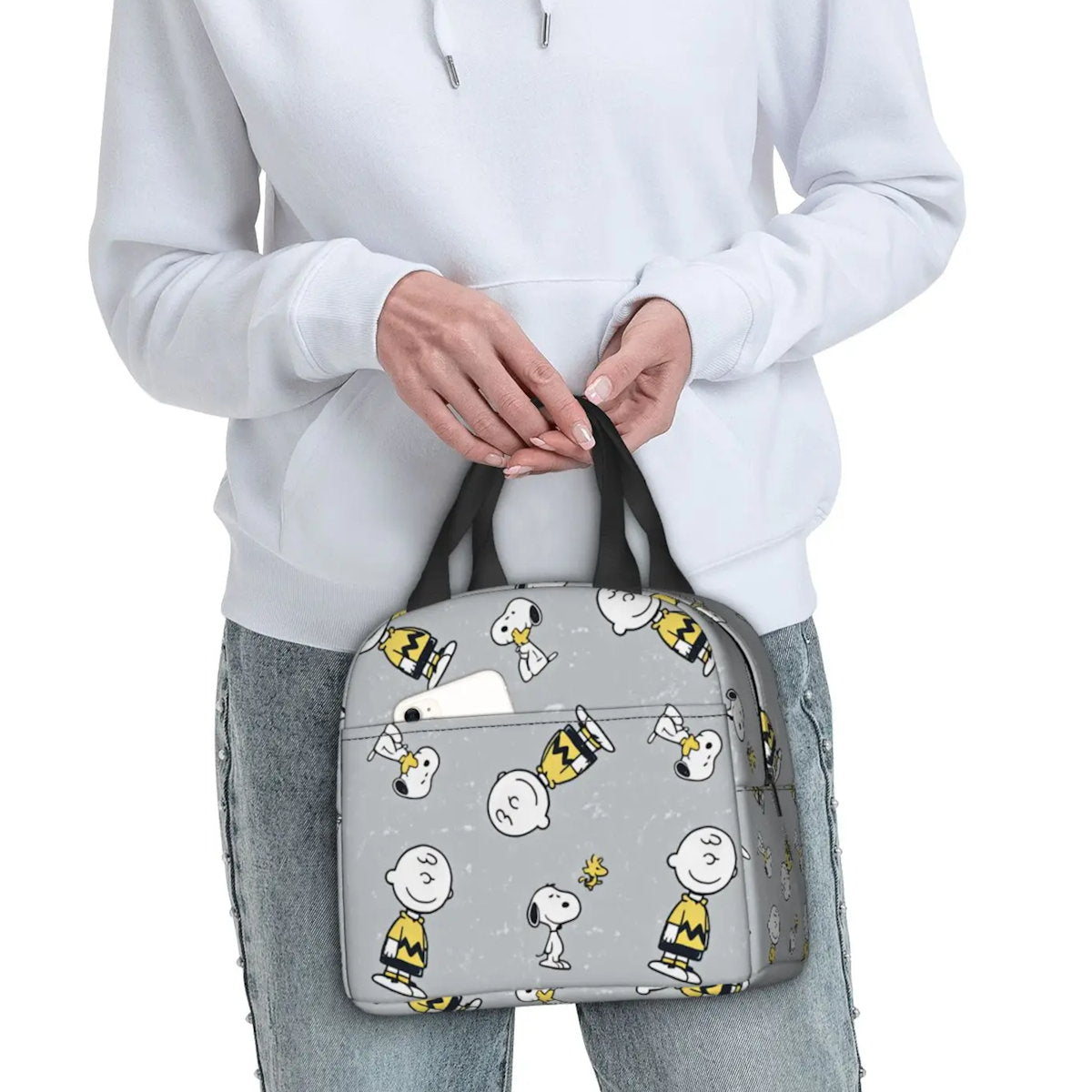 Snoopy Lunch Bag Portable Tote Large Capacity Lunch Bag - ChildAngle