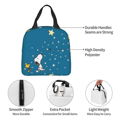 Snoopy Lunch Bag Portable Tote Large Capacity Lunch Bag - ChildAngle