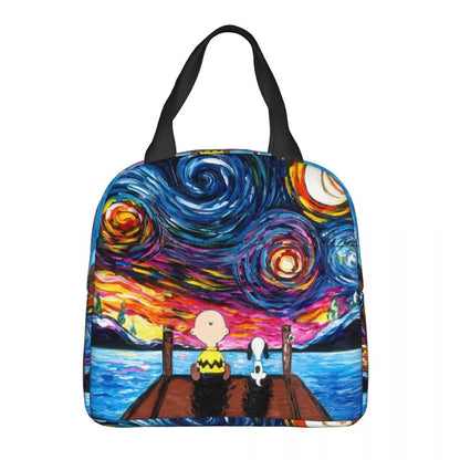 Snoopy Lunch Bag Portable Tote Large Capacity Lunch Bag - ChildAngle