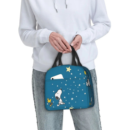 Snoopy Lunch Bag Portable Tote Large Capacity Lunch Bag - ChildAngle
